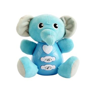 Imagem de Pelúcia Elefante Musical Azul – Macio e Interativo com Sons, Ideal para Bebês, Conforto e Diversão