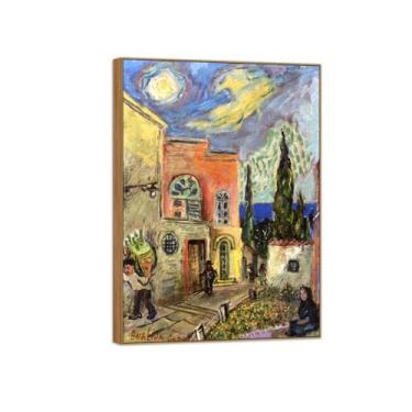 Imagem de David Burliuk Famosas impressões em tela de arte de parede prontas para pendurar. Capri. Pintura de moldura de madeira para decoração de sala de estar 50 x 70 cm 20 x 27 pol