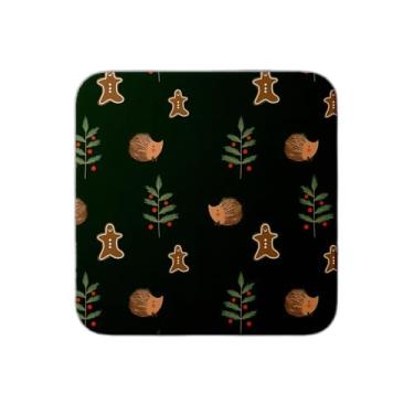 Imagem de Ladrilho Decorativo de Cerâmica Natalino com Estampa de Homens de Gengibre e Ouriços