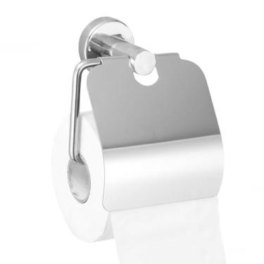 Imagem de Pssopp Suporte de Papel Higiênico, Dispensador de Rolo de Papel Higiênico de Montagem na Parede de Aço Inoxidável Com Tampa de Poeira para Banheiro Cozinha (Lustrosa)