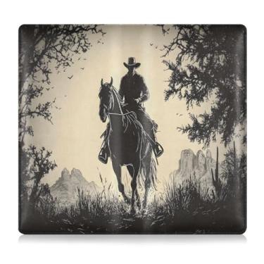 Imagem de CEBUGI Capa carteira organizadora de porta-luvas para registro e seguro de carro Western Cowboy para organizador de documentos, 12,5 cm x 24 cm