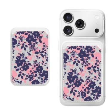 Imagem de Suporte magnético para iPhone, carteira fina de couro PU, capa para cartão, capa traseira para cartão, acessório de telefone fofo