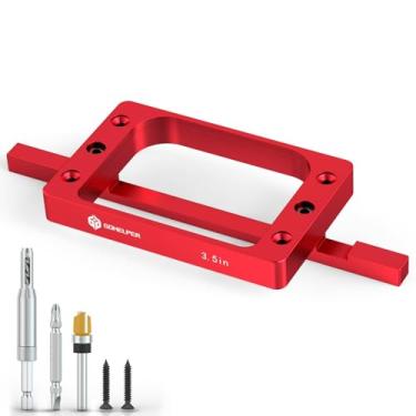 Imagem de Gabarito de dobradiça de porta, kit de molde de dobradiça de porta de liga de alumínio para roteador