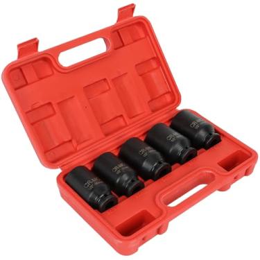Imagem de SCITOO Conjunto de soquete de eixo de impacto profundo de 1/2 5 peças, impacto do cubo da porca do eixo, 6 pontos, 30 mm-36 mm (30 mm, 32 mm, 34 mm, 35 mm, 36 mm)