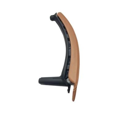 Imagem de Maçaneta interna esquerda e direita da porta do passageiro com conjunto de capa de couro compatível com BMW X5 X6 E70 E71 E72 2007-2014(Left Sattel Brown)