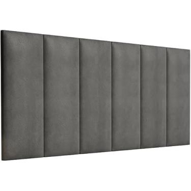 Imagem de Cabeceira Painel Imperial Estofada Suspensa Suede Casal 1,40m (Cinza)