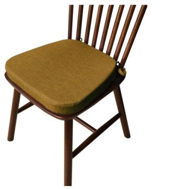 Imagem de Yadlan Almofadas para cadeira de sala de jantar, almofadas para cadeiras de cozinha antimanchas, com laços antiderrapantes, almofada de assento macia para banquinho, jardim E15 43 x 42 x 33 * 5 cm