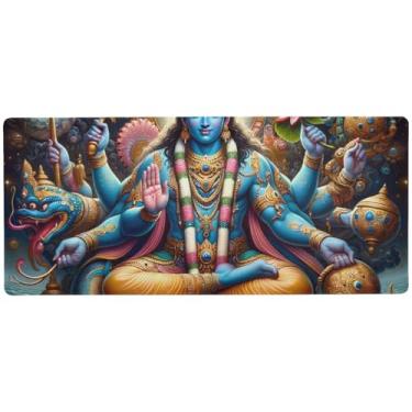 Imagem de Lord Vishnu Mouse de mesa azul controle de precisão, mouse pad longo, 80 x 39,9 cm, mouse pads de computador para uma mesa