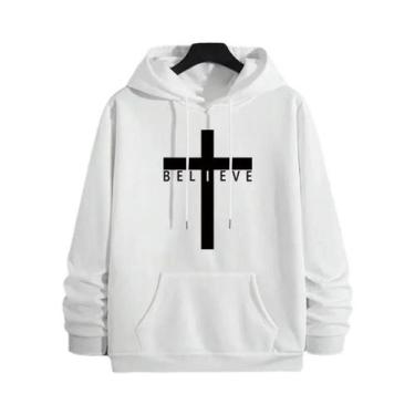 Imagem de Moletom Masculino Com Estampa De Cruz De Jesus Estilo Urbano Casual Un