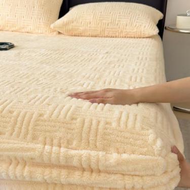 Imagem de Lençóis de cama elásticos, lençol com elástico, protetor de colchão tamanho Queen, protetor de colchão lavável, durável e resistente ao desbotamento, fácil manutenção, para amarelo-estação||180 x 200