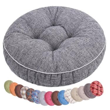 Imagem de Yadlan Almofada redonda para cadeira de espessura 8 cm, 40 cm/45 cm/50 cm, almofada de assento macia, Cuscino Di Seduta para banquinho, jardim, interior, exterior, casa cinzento 2 40 x 40 cm