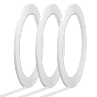 Imagem de Fita de quadro branco 1/20.3 cm x 72 jardas gráfico gráfico gráfico linha quadriculada fita de marcação para sala de aula, escritório, quadro de arte apagável a seco, branco, pacote com 3