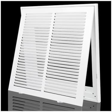 Imagem de Grade de ar de retorno, grade de cobertura de ventilação de retorno de ar para teto e parede, grade de cobertura de ventilação de aço HVAC A/C serve para abertura de duto 35 cm L x 35 cm A, comporta