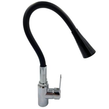 Imagem de TORNEIRA PRETA FLEXIVEL MESA 2 JATOS AGUA QUENTE/FRIA INOX