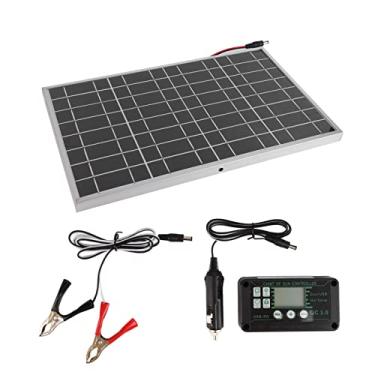 Imagem de KIMISS Kit de Painel Solar de 30 W Com Controlador de 40 A - Painel de Carga Solar de Silício Policristalino para Uso Em RV, Marítimo, Automotivo e Externo