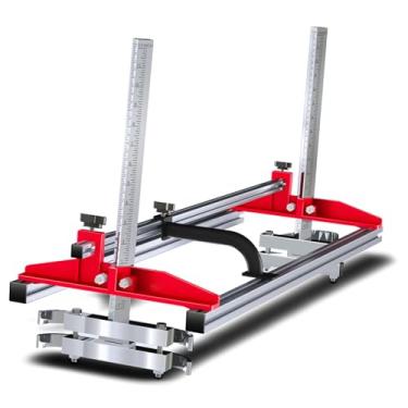 Imagem de Luqeeg Moedor de motosserra, kit de serra de fita portátil com alça deslizante, largura ajustável, sistema de guia de corte de serraria para barra de fresagem de tábuas de 35 a 91 cm, corte preciso