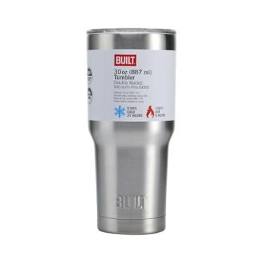 Imagem de Built Copo de café isolado de 850 g, aço inoxidável escovado - Caneca de viagem reutilizável de aço inoxidável com tampa deslizante, copo térmico de parede dupla para bebidas quentes ou frias - livre