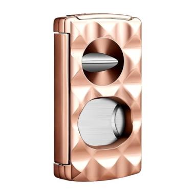 Imagem de JDIME Cortador de charutos portátil 4 em 1 em V suporte de tesoura perfurador de aço inoxidável lâmina afiada acessórios de viagem para fumar caixa de presente (J)