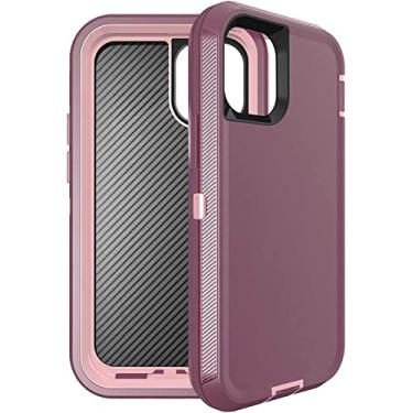 Imagem de KKFAUS Capa compatível com iPhone 12 Pro Max, capa protetora resistente à prova de choque anti-riscos capa de silicone TPU antiderrapante para iPhone 12 Pro Max 6,7 polegadas (cor: rosa)