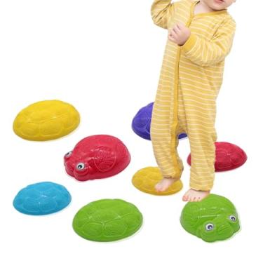 Imagem de Pedras De Equilíbrio Empilháveis - Jogo Sensorial Para Coordenação Em Crianças,Percurso de Obstáculos com Pedras de Equilíbrio,Brinquedo de Treino para Coordenação Infantil para Uso Interior e Exterio