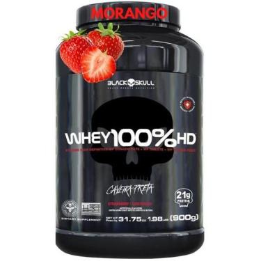Imagem de Whey Protein 100 HD Pure 900g BLACK SKULL Isolado Hidrolisado Concentrado Suplemento de Proteínas-Unissex