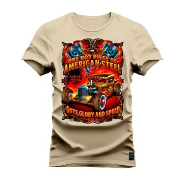 Imagem de Camiseta Plus Size Estampada Premium Algodão One Hot, G1, Bege