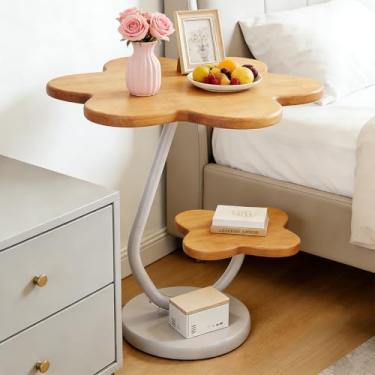 Imagem de Mesa de Centro em Forma de Nuvem e Flor - Design Único, Base Estável e Versátil (Amarelo)