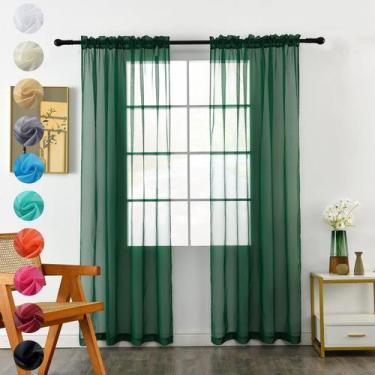 Imagem de Cortina youleyar Solid Sheer Voile 2 painéis 132x213cm branca