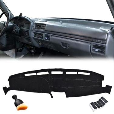 Imagem de WBLATP Tapete de cobertura de painel para Ford 1992 1993 1994 1995 1996 F150 F250 F350 com escova antipoeira tapete de painel antiderrapante console central protetor solar almofada acessórios