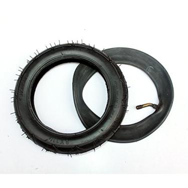 Imagem de L-faster Roda pneumática de 8 polegadas com tubo interno para Kickscooter Scooter Tamanho da roda 8x1 1/4 cubo de liga de alumínio 32 mm largura roda com rolamentos (pneu com tubo)