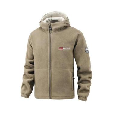 Imagem de Jaqueta Masculina De Moletom Grosso Com Capuz, Quente, Corta-Vento, Es