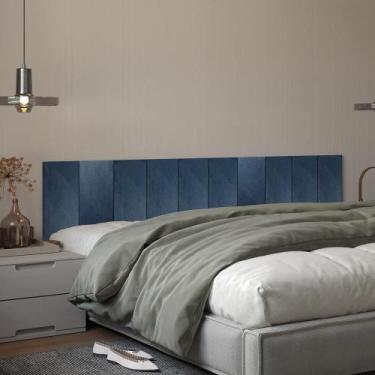 Imagem de Kit 10 Placas Cabeceira Modular Estofada Autocolante King - Via Nossa,