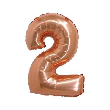 Imagem de BALAO METALIZADO C/CANUDO 16" ROSE GOLD NUMERO 2