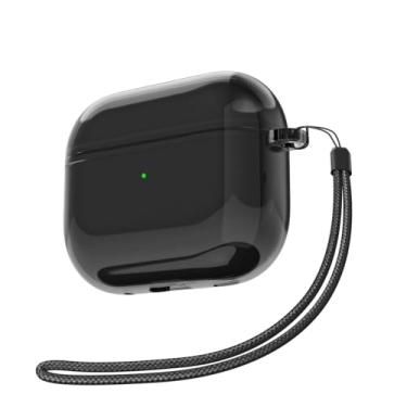 Imagem de Svanove Capa transparente para Airpods 3 com alça, linda capa de plástico rígido transparente para AirPods 3ª geração com corda, capa protetora feminina Y2K TPU à prova de choque para mulheres e