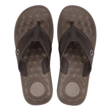 Imagem de Chinelo Masculino de Dedo em PVC com Amortecimento Palmilha Massageadora e Solado Antiderrapante (Marrom, BR, Adulto, Numérico, 42)