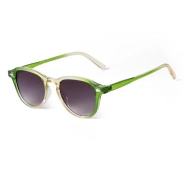 Imagem de Óculos de Sol Redondos com Rebites Cinza Transparente Femininos Designer Retrô Tartaruga Armação Masculina Óculos de Sol Femininos UV400(4)