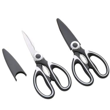 Imagem de Tesoura Cozinha Inox Multifuncional Multiuso C/Bainha Protetora Profissional e Domestico 21cm Inoxidável - Cortar Frango Carne Peixe, Legumes, Quebra Nozes Castanha