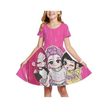 Imagem de Vestido Infantil Leve Com Estampa De Desenho Animado, Moda De Verão, V