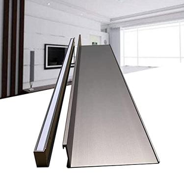 Imagem de SGeneE Prateleiras de parede de liga de alumínio, prateleiras emissoras de luz de dupla face, prateleira de parede flutuante para pendurar na parede criativa, luz LED iluminada embutida e