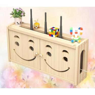 Imagem de Prateleiras de roteador, caixa de armazenamento, caixa de armazenamento de roteador, montagem na parede, WiFi, prateleira, armazenamento de parede, A-48 x 24 cm