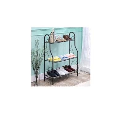 Imagem de Prateleira de sapato, torre de metal, organizador de sapatos, prateleira de entrada, armário empilhável