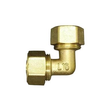 Imagem de 1216 1418 1620 2025 2632 PEX-AL-PEX Cotovelo reto de compressão igual Redcuer latão adaptador de encaixe para aquecimento solar de piso (cotovelo, redutor 2025-1216)