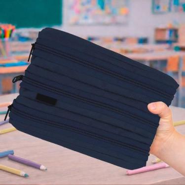 Imagem de Estojo Escolar Infantil Organizador 3 Divisorias Bolsinha de Lápis Org