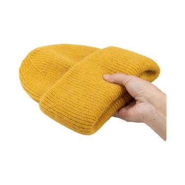 Imagem de Gorro Feminino De Inverno Em Tricô Com Pelo De Coelho, Grosso, Quente 