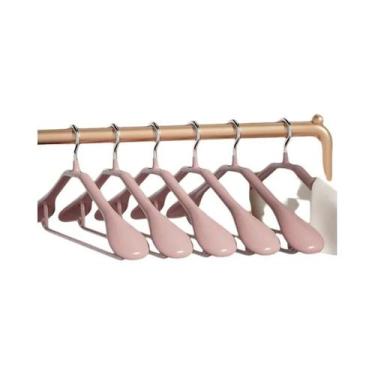 Imagem de Cabides De Ombro Largo Em Aço Inoxidável Curvados E Antiderrapantes Pa