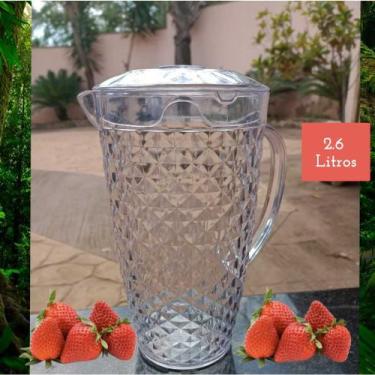 Imagem de Jarra Suco Agua Acrílico 2.6 Litros com Tampa Cozinha - xplast