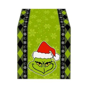 Imagem de Caminho De Mesa De Natal Com Renas E Árvores Verdes, Vários Tamanhos, 