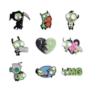 Imagem de Broches De Esmalte E Crachás De Lapela Do Desenho Animado Alien Invade