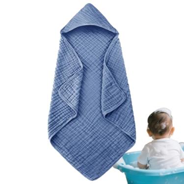 Imagem de Toalha com capuz para bebês | Toalha de banho de algodão de 89 x 89 cm, roupão de banho de secagem rápida para banho, chuveiro, praia, viagem, creche, casa, berçário, spa,