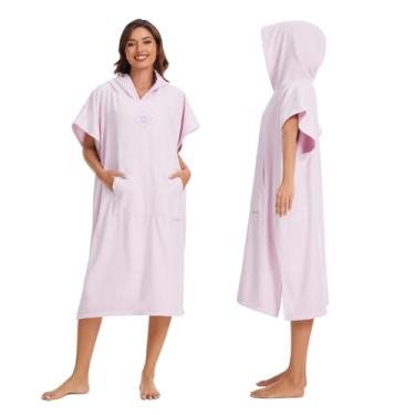 Imagem de JSNORKLET Roupão de troca de poncho de surfe com capuz - Poncho de troca super absorvente e de secagem rápida com bolso frontal grande, moletom com capuz para toalha vestível para casa, praia, surf